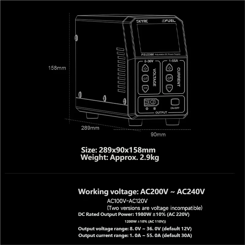 SKYRC PSU2000 1980W Adjustable - Drone Battery 리뷰 및 가격